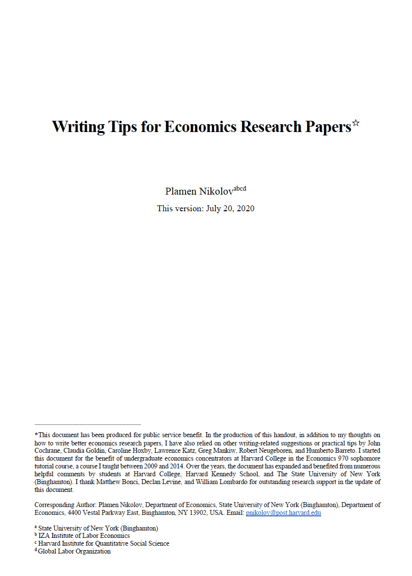 economic research paper template